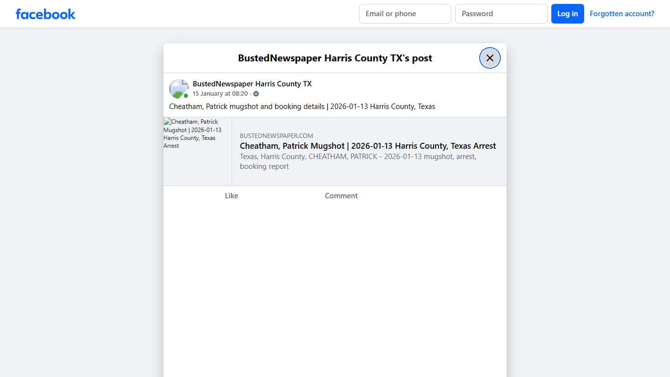 Cheatham, Patrick... - BustedNewspaper Harris County TX Facebook